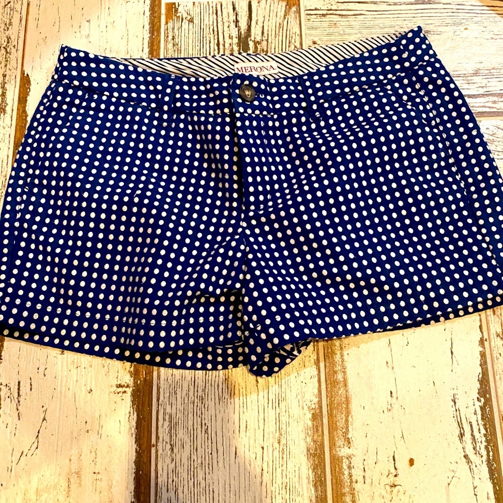 CUTE polka dot shorts- navy with white! Like NEW💙